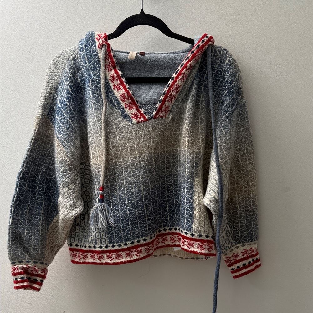 Pilcro Blue and Red Knit Garment
